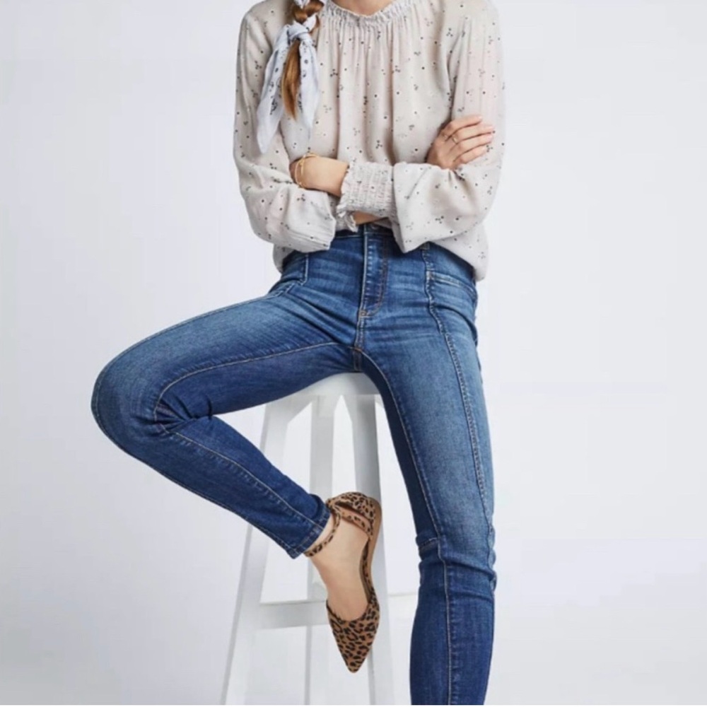 Pilcro Anthropologie Dark Blue High Rise Legging Ankle Jeans